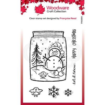 Creative Expressions Woodware Craft Collection Clear Stamps - Snow Jar