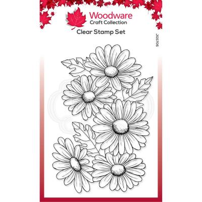 Creative Expressions Woodware Craft Collection Clear Stamp - Five Daisies