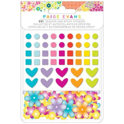 American Crafts Paige Evans Splendid Sticker - Sequin & Epoxy