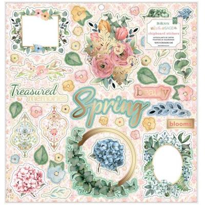 Bo Bunny Willow & Sage Sticker - Chipboard Stickers