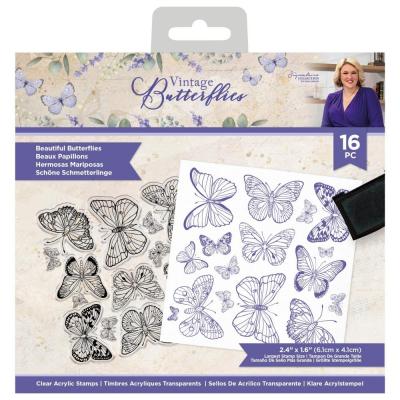 Crafter's CompanionVintage Butterflies Clear Stamps - Beautiful Butterflies