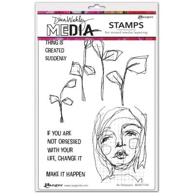 Ranger Dina Wakley Cling Stamps - Be Obsessed