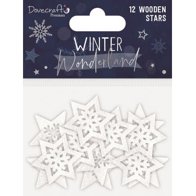 Dovecraft Winter Wonderland - Wooden Shapes Glittered Stars