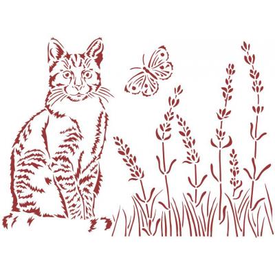 Stamperia Provence Stencil - Cat