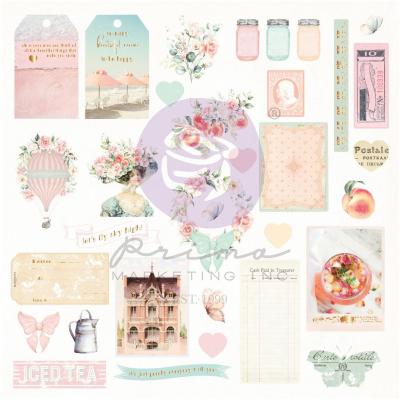 Prima Marketing Peach Tea Die Cuts - Ephemera