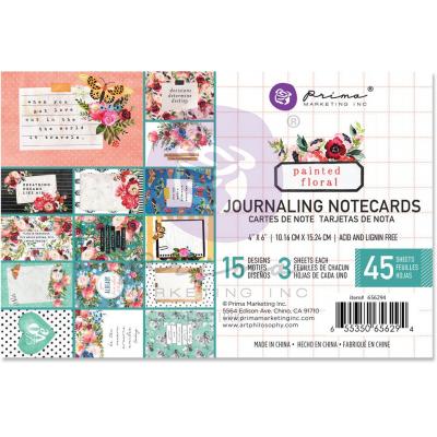 Prima Marketing Painted Floral Die Cuts - 4 x 6 Inch Journaling Cards