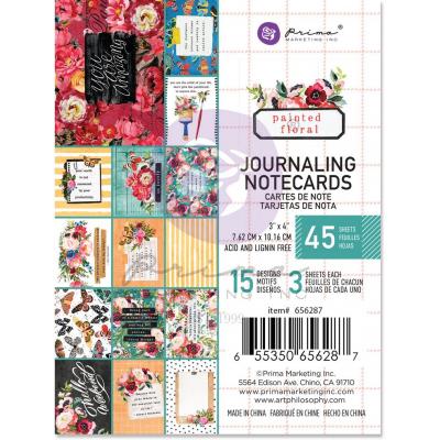 Prima Marketing Painted Floral Die Cuts - 3 x 4 Inch Journaling Cards