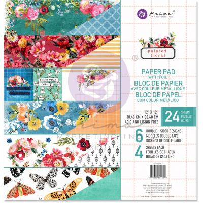 Prima Marketing Painted Floral Designpapier - Paper Pad
