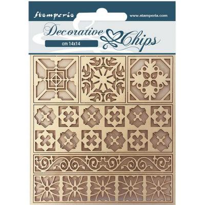 Stamperia Casa Granada Decorative Chips Embellishments - Tiles