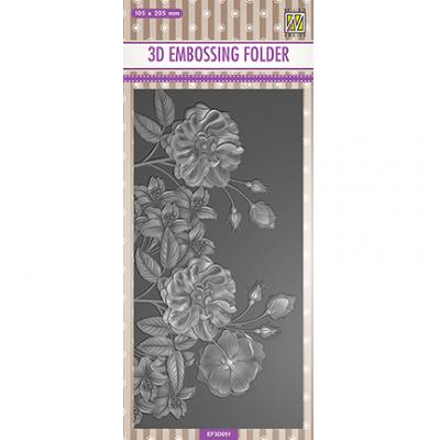 Nellies Choice 3D Embossingfolder - Flowers Wild Roses