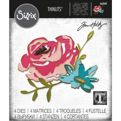 Sizzix Thinlits Die Set - Brushstroke Flowers #4