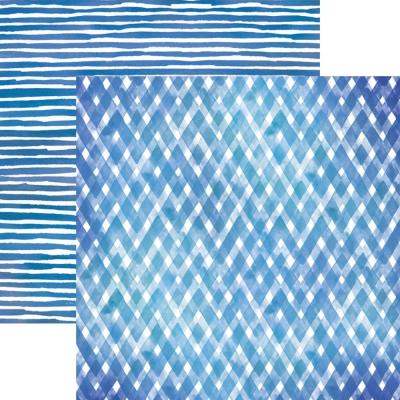 Paper House Watercolor Plaid And Strips Designpapier - Blue