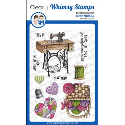 Whimsy Stamps DoveArt Clear Stamps - Sew You