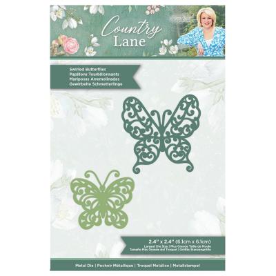 Crafter's Companion Country Lane Metal Dies - Swirled Butterflies