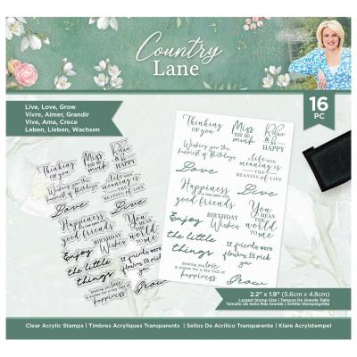 Crafter's Companion  Country Lane Clear Stamps - Live, Love, Grow