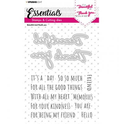 StudioLight Essentials Nr.39 Stamps und Dies - Beautiful And Thank You
