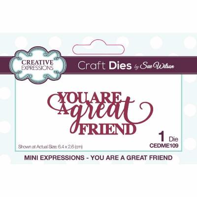 Creative Expressions Craft Dies By Sue Wilson - You Are A Great Friend