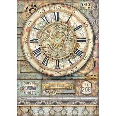 Stamperia Sir Vagabond Aviator Rice Paper - Clock - Reispapier