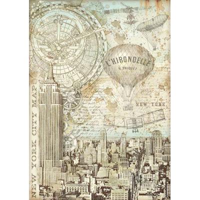Stamperia Sir Vagabond Aviator Rice Paper -  New York City Map - Reispapier