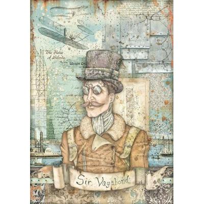 Stamperia Sir Vagabond Aviator Rice Paper - Image -Reispapier