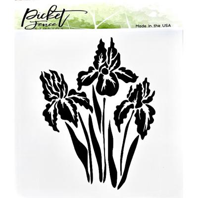Picket Fence Studios Stencil - Blooming Iris