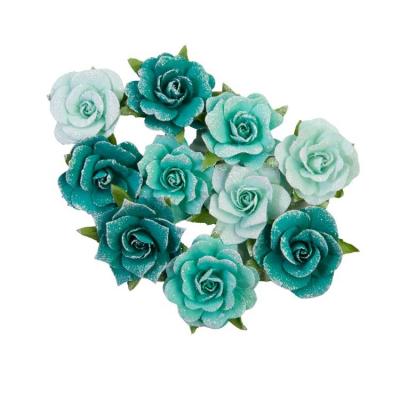Prima Marketing Painted Floral Papierblumen - Shiny Teal
