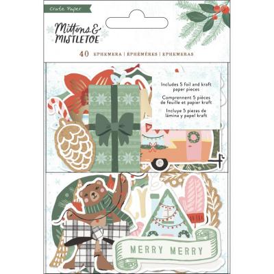 Crate Paper Mittens & Mistletoe Die Cuts - Ephemera Icons