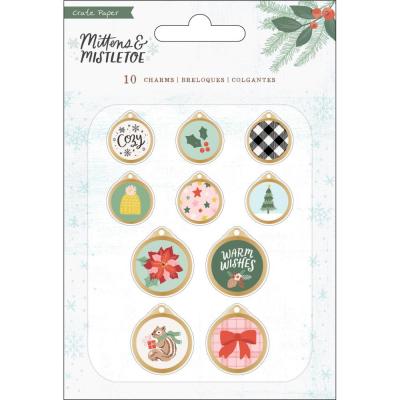 Crate Paper Mittens & Mistletoe Embellishments - Epoxy Charms