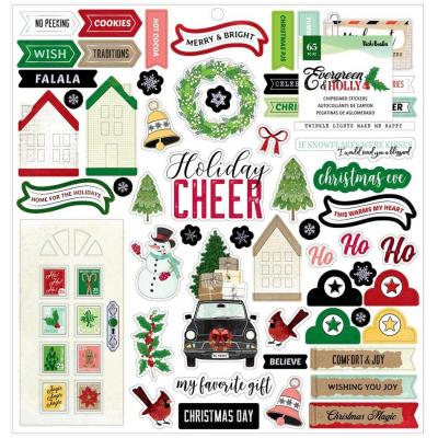 American Crafts Vicki Boutin Evergreen & Holly Sticker - Icons & Phrase
