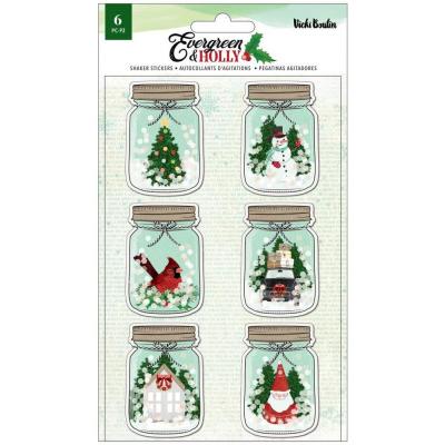 American Crafts Vicki Boutin Evergreen & Holly Sticker - Shaker Stickers