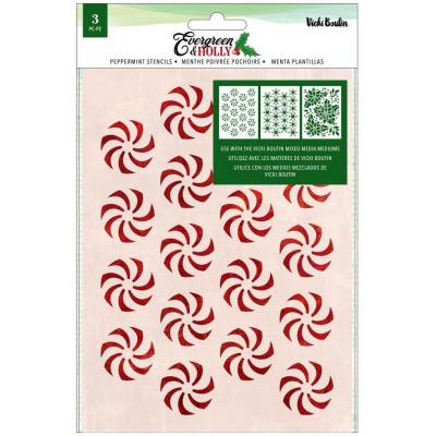 American Crafts Vicki Boutin Evergreen & Holly Stencils - Evergreen & Holly