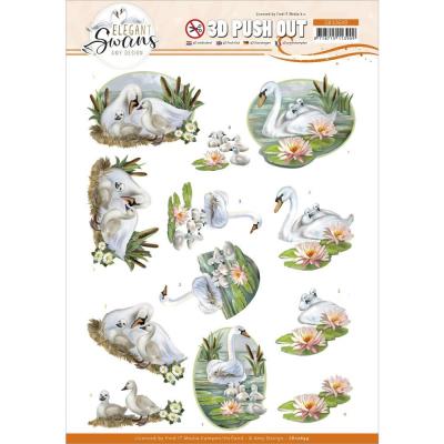 Find It Trading Amy Design Elegant Swans Punchout Sheet - Swans Family