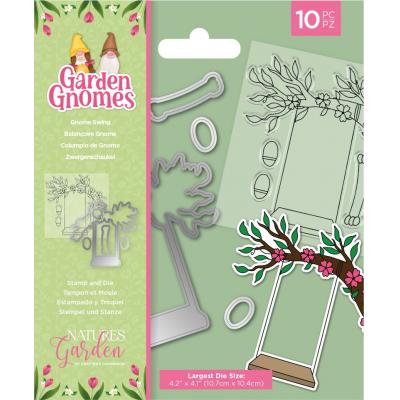 Crafter's Companion Garden Gnomes Stamps & Dies - Gnome Swing