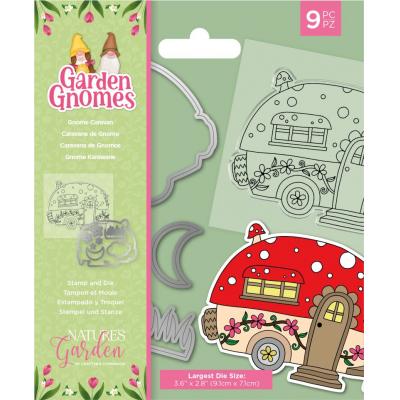 Crafter's Companion Garden Gnomes Stamps & Dies - Gnome Caravan