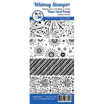 Whimsy Stamps Deb Davis Slimline Paper Pack Designpapiere - Toner Card Front Pack