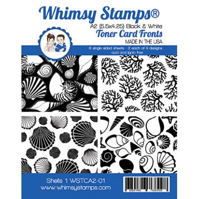 Whimsy Stamps Deb Davis Card Front Pack Spezialpapiere - Shells 1