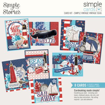 Simple Stories Vintage Seas Die Cuts- Cards Kit Vintage Seas