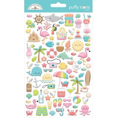 Doodlebug Seaside Summer Sticker - Puffy Stickers