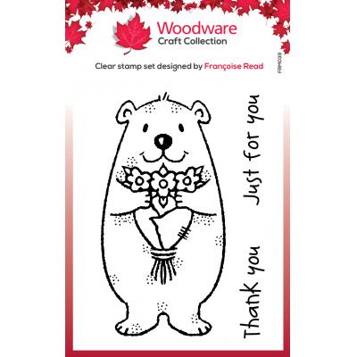 Creative Expressions Woodware Clear Stamps - Flower Bear