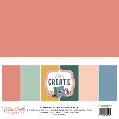 Echo Park Let's Create Cardstock - Solids Kit