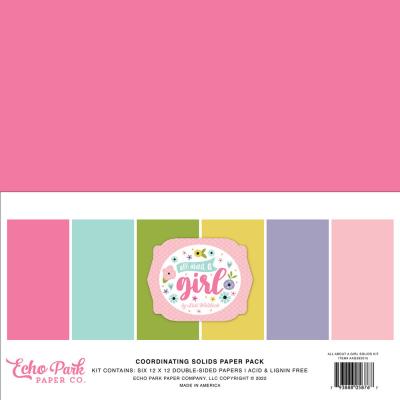 Echo Park All About A Girl Cardstock - Solids Kit