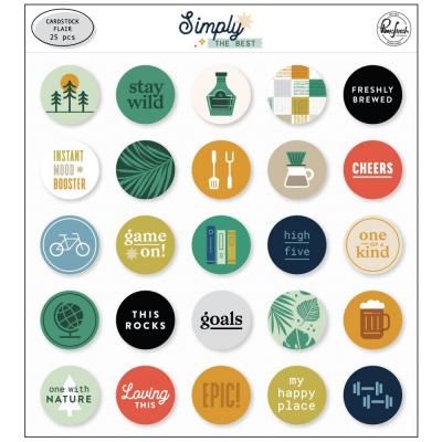 Pinkfresh Studio Simply The Best Sticker - Chipboard Flair Sticker