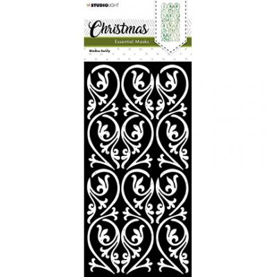 StudioLight Christmas Stencil - Slimline Swirly