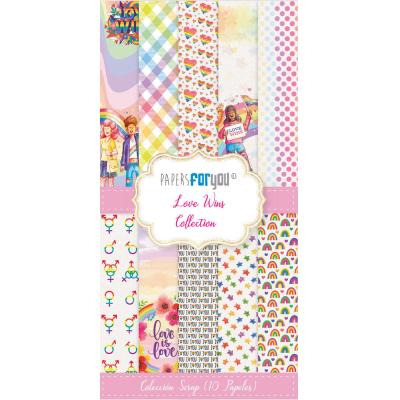 Papers For You Love Wins Designpapiere - Slim Scrap Paper Pack