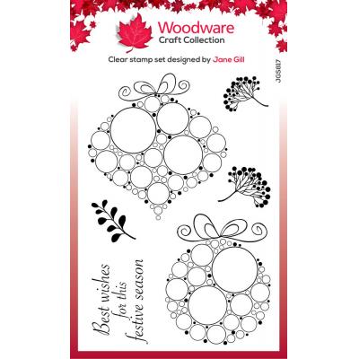 Creative Expressions Woodware Craft Collection Clear Stamps - Big Bubble Bauble - Festive Duo