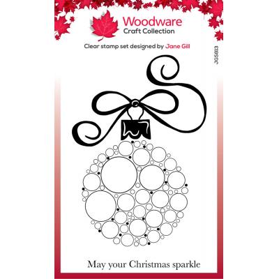 Creative Expressions Woodware Craft Collection Clear Stamps - Big Bubble Bauble - Curly Ribbon