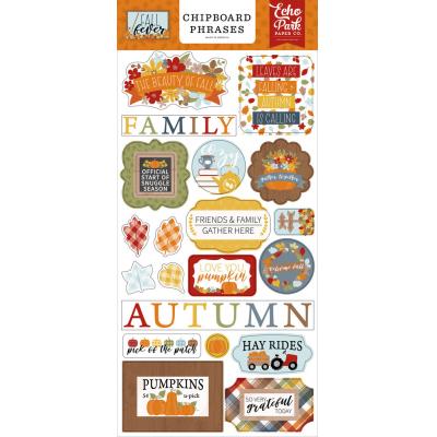 Echo Park Fall Fever Sticker - Chipboard Phrases