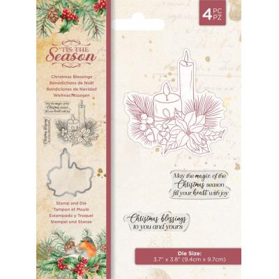 Crafter's Companion 'Tis The Season Stamp & Die - Christmas Blessings