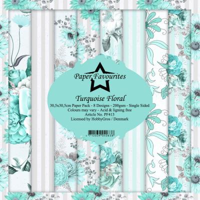 Dixi Craft Paper Favourites Turquoise Floral Designpapiere - Paper Pack