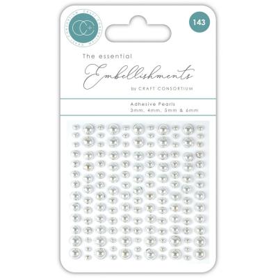 Craft Consortium Embellishments - Adhesive Pearls Silver